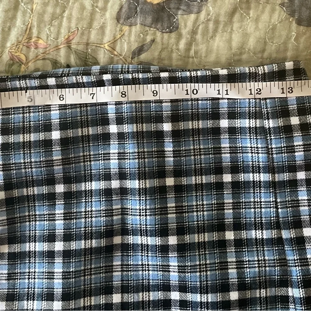 Love on a Hanger Plaid A-Line Mini Skirt in Black, Gray & Light Blue - Picture 5 of 9